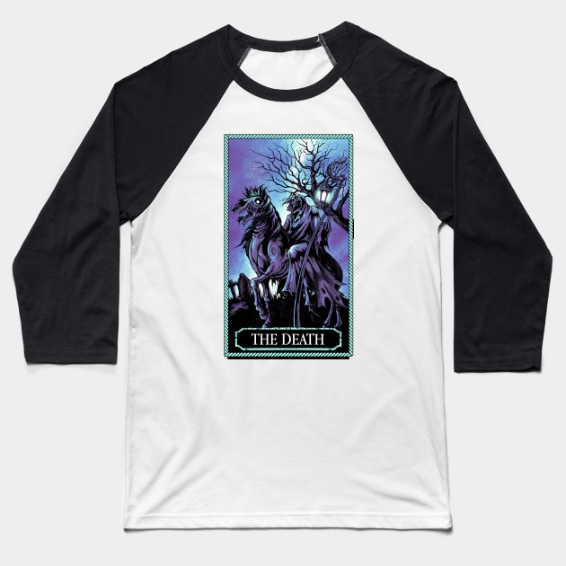 The Death Tarot Card Baseball T-Shirt by No Legion Studio